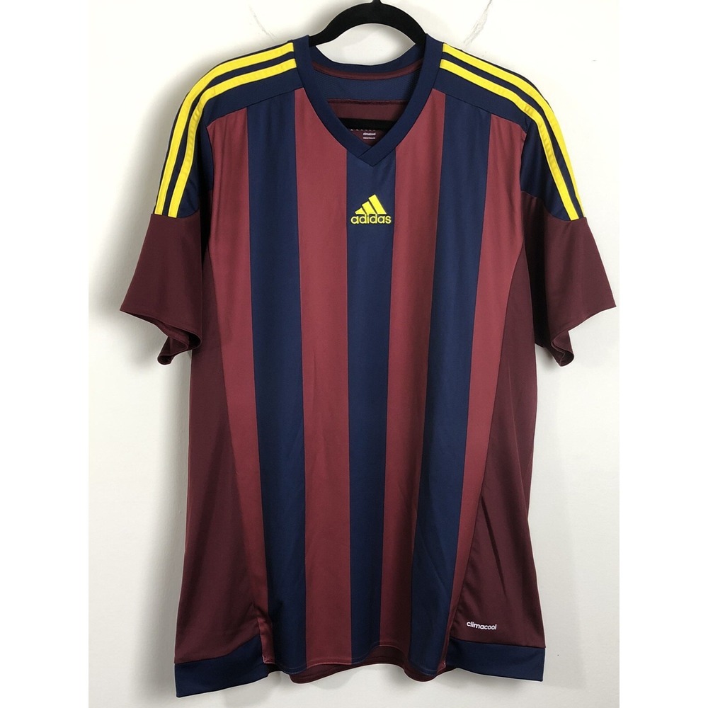 FC Barcelona Adidas Climacool Soccer Jersey Men's XL Red Maroon Navy Futbol